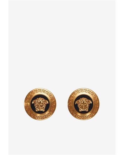 versace small enamel medusa earrings|versace enamel earrings.